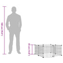 vidaXL 8 paneles fekete acél kisállatketrec ajtóval, 35 x 35 cm