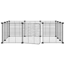 vidaXL 12 paneles fekete acél kisállatketrec ajtóval, 35 x 35 cm