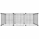 vidaXL 12 paneles fekete acél kisállatketrec ajtóval, 35 x 35 cm
