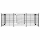 vidaXL 12 paneles fekete acél kisállatketrec ajtóval, 35 x 35 cm