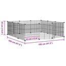 vidaXL 12 paneles fekete acél kisállatketrec ajtóval, 35 x 35 cm