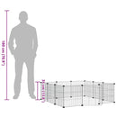 vidaXL 12 paneles fekete acél kisállatketrec ajtóval, 35 x 35 cm