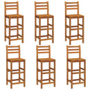 vidaXL 6 db tömör akácfa bárszék