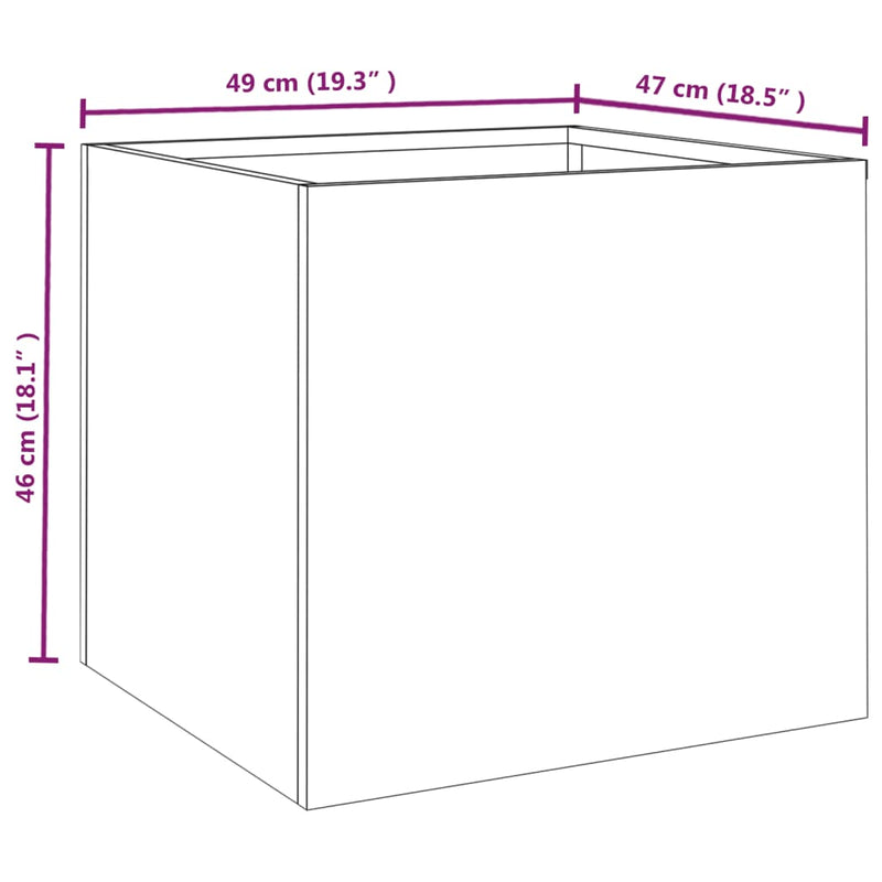 vidaXL 2 db corten acél növénytartó 49x47x46 cm