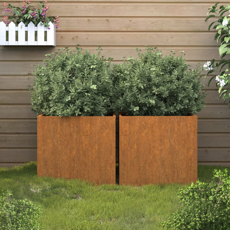 vidaXL 2 db corten acél növénytartó 49x47x46 cm