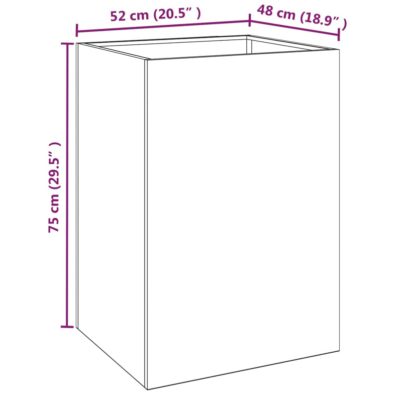 vidaXL corten acél növénytartó 52x48x75 cm