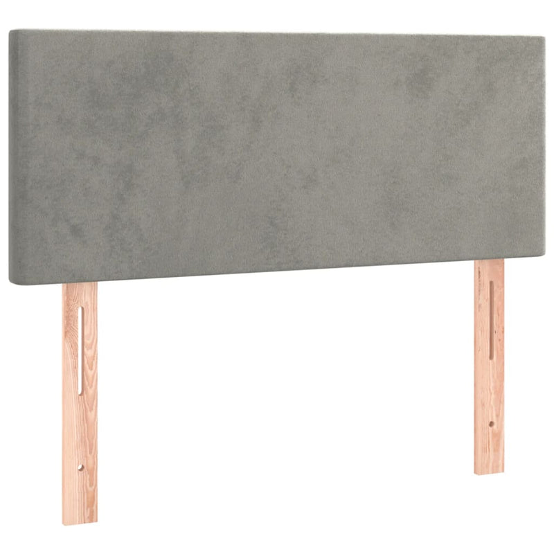 vidaXL világosszürke bársony fejtámla 90x5x78/88 cm