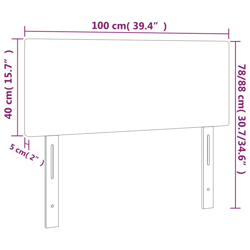 vidaXL sötétszürke szövet fejtámla 100x5x78/88 cm