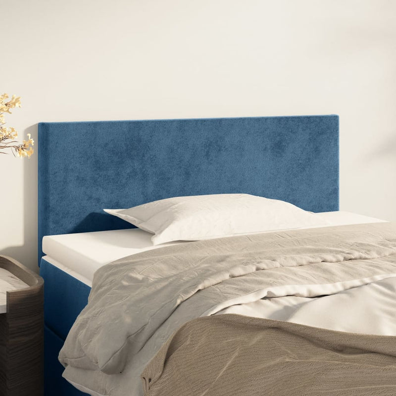 vidaXL sötétkék bársony fejtámla 100x5x78/88 cm