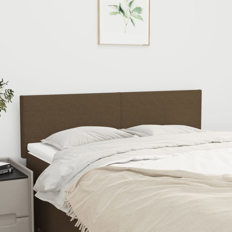 vidaXL 2 db sötétbarna szövet fejtámla 72 x 5 x 78/88 cm