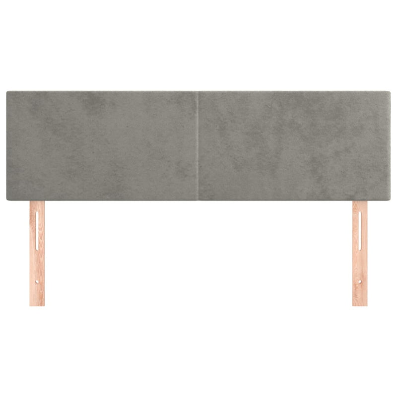 vidaXL 2 db világosszürke bársony fejtámla 72 x 5 x 78/88 cm