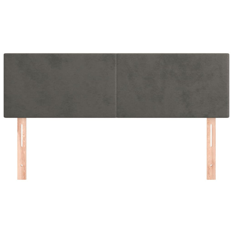 vidaXL 2 db sötétszürke bársony fejtámla 72 x 5 x 78/88 cm