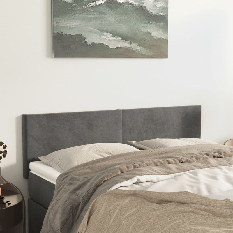 vidaXL 2 db sötétszürke bársony fejtámla 72 x 5 x 78/88 cm