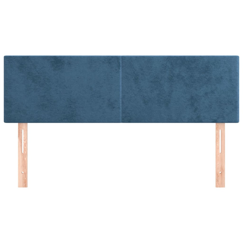 vidaXL 2 db sötétkék bársony fejtámla 72 x 5 x 78/88 cm
