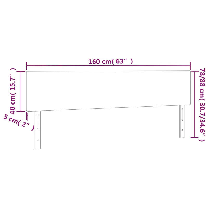 vidaXL 2 db krémszínű műbőr fejtámla 80 x 5 x 78/88 cm