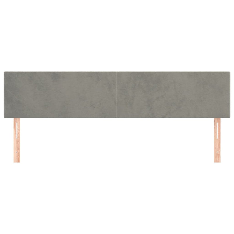 vidaXL 2 db világosszürke bársony fejtámla 90x5x78/88 cm