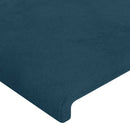 vidaXL sötétkék bársony fejtámla 180x5x78/88 cm