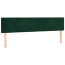 vidaXL sötétzöld bársony fejtámla 200 x 5 x 78/88 cm
