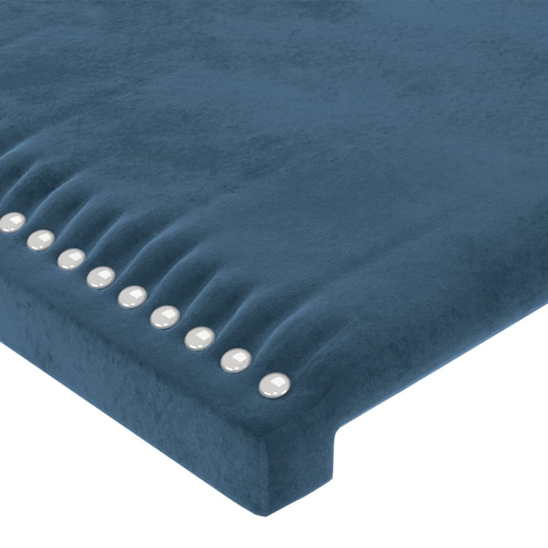 vidaXL sötétkék bársony fejtámla 90x5x78/88 cm