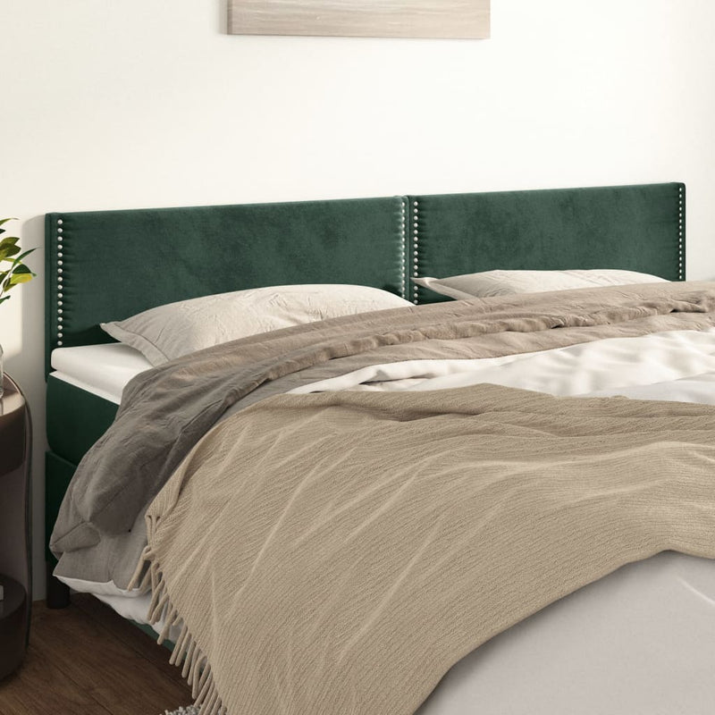 vidaXL 2 db sötétzöld bársony fejtámla 80 x 5 x 78/88 cm