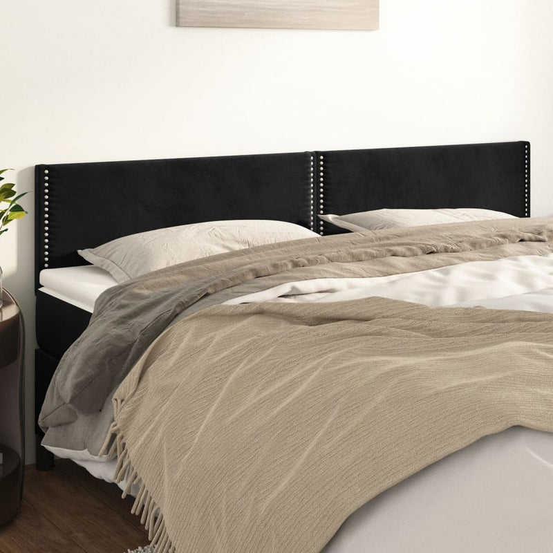 vidaXL 2 db fekete bársony fejtámla 90x5x78/88 cm