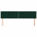 vidaXL sötétzöld bársony fejtámla 200 x 5 x 78/88 cm