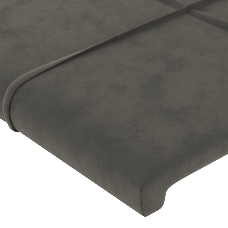 vidaXL sötétszürke bársony fejtámla 90x5x78/88 cm