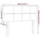 vidaXL sötétkék bársony fejtámla 100x5x78/88 cm