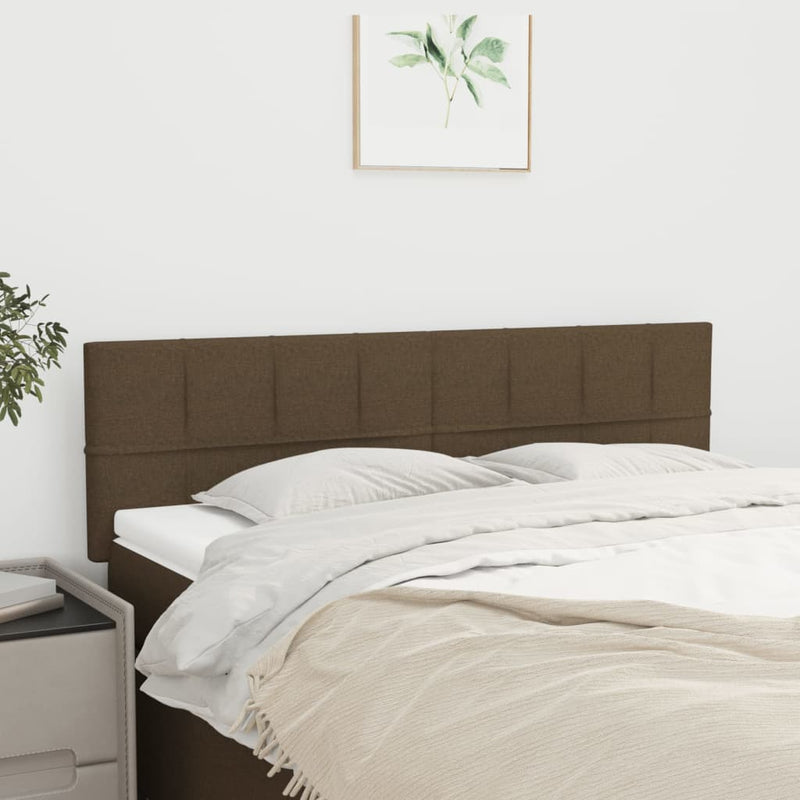 vidaXL 2 db sötétbarna szövet fejtámla 72 x 5 x 78/88 cm