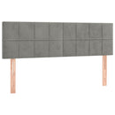 vidaXL világosszürke bársony fejtámla 144x5x78/88 cm