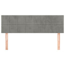 vidaXL világosszürke bársony fejtámla 144x5x78/88 cm