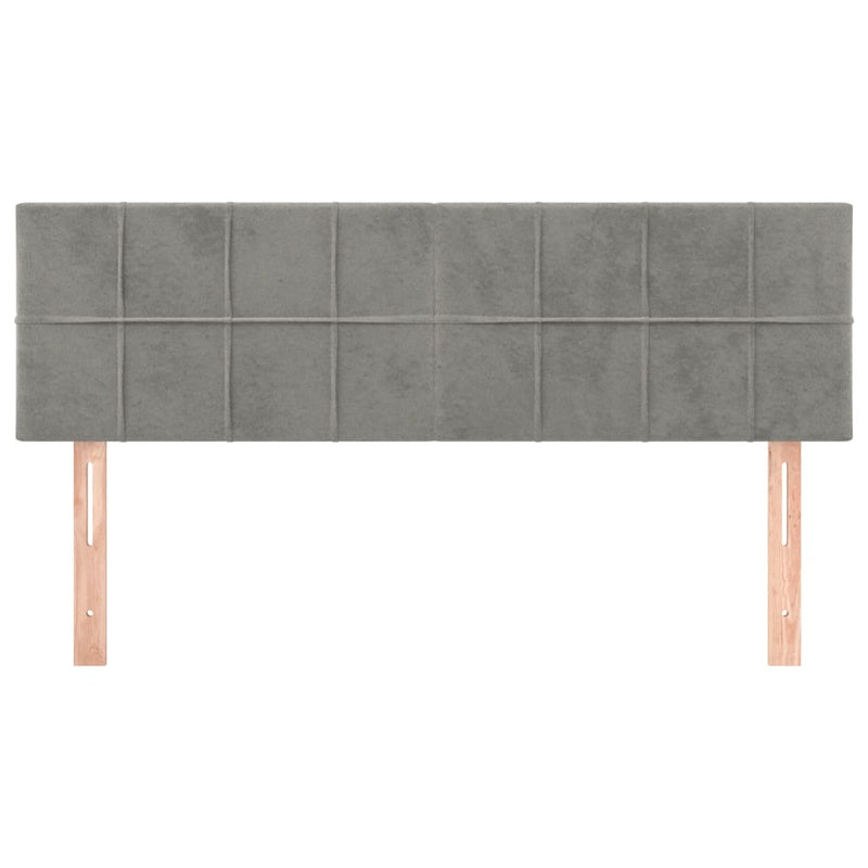 vidaXL 2 db világosszürke bársony fejtámla 72 x 5 x 78/88 cm