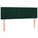 vidaXL sötétzöld bársony fejtámla 144x5x78/88 cm