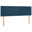 vidaXL sötétkék bársony fejtámla 144x5x78/88 cm