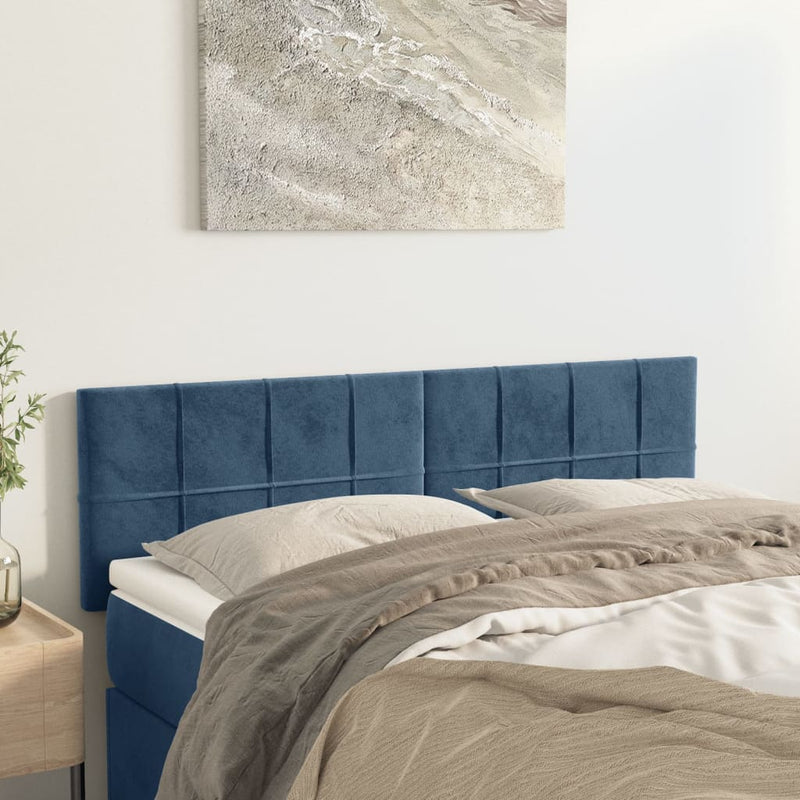 vidaXL 2 db sötétkék bársony fejtámla 72 x 5 x 78/88 cm