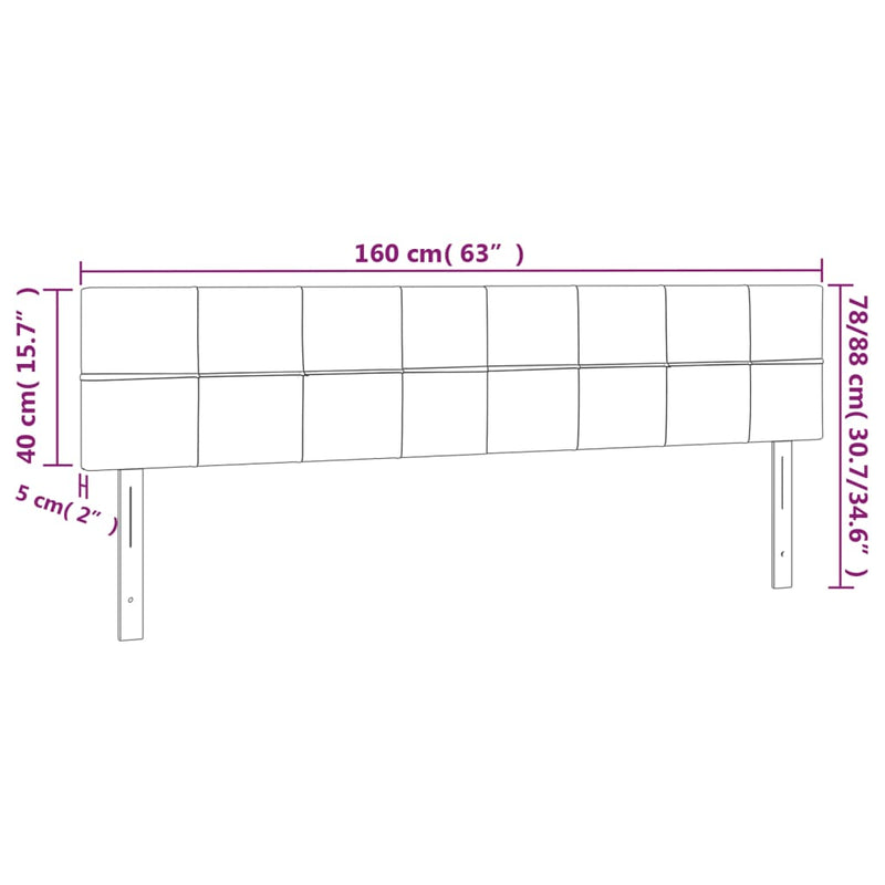 vidaXL 2 db sötétszürke bársony fejtámla 80 x 5 x 78/88 cm