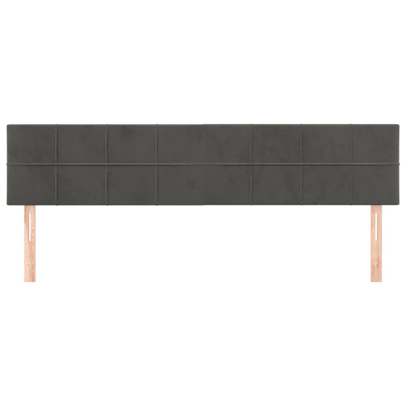 vidaXL 2 db sötétszürke bársony fejtámla 90x5x78/88 cm