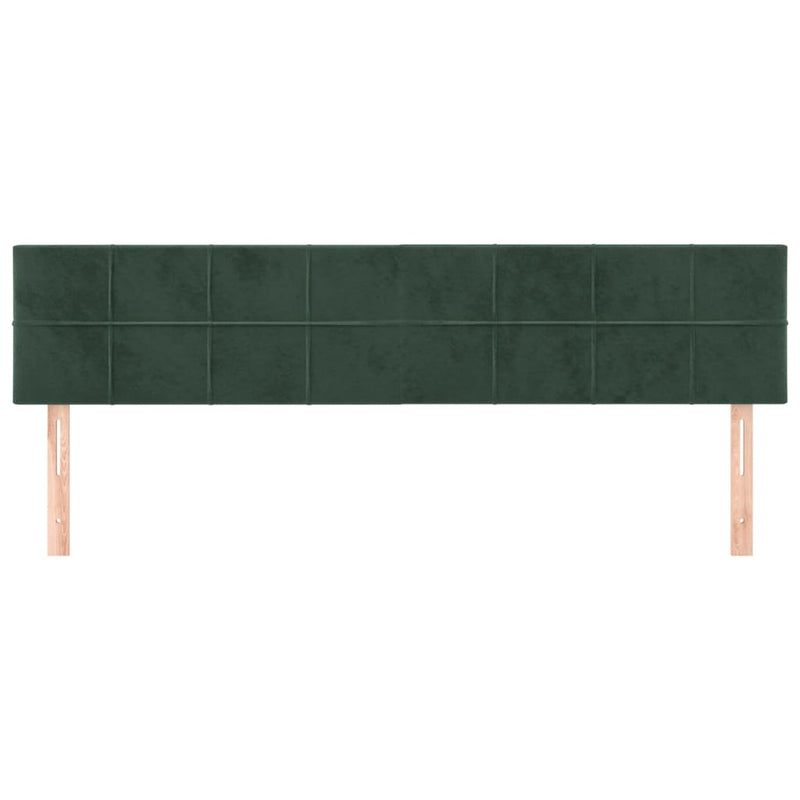 vidaXL 2 db sötétzöld bársony fejtámla 90x5x78/88 cm