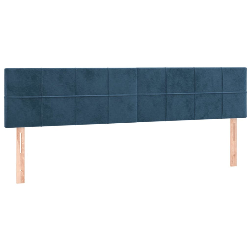 vidaXL 2 db sötétkék bársony fejtámla 90x5x78/88 cm