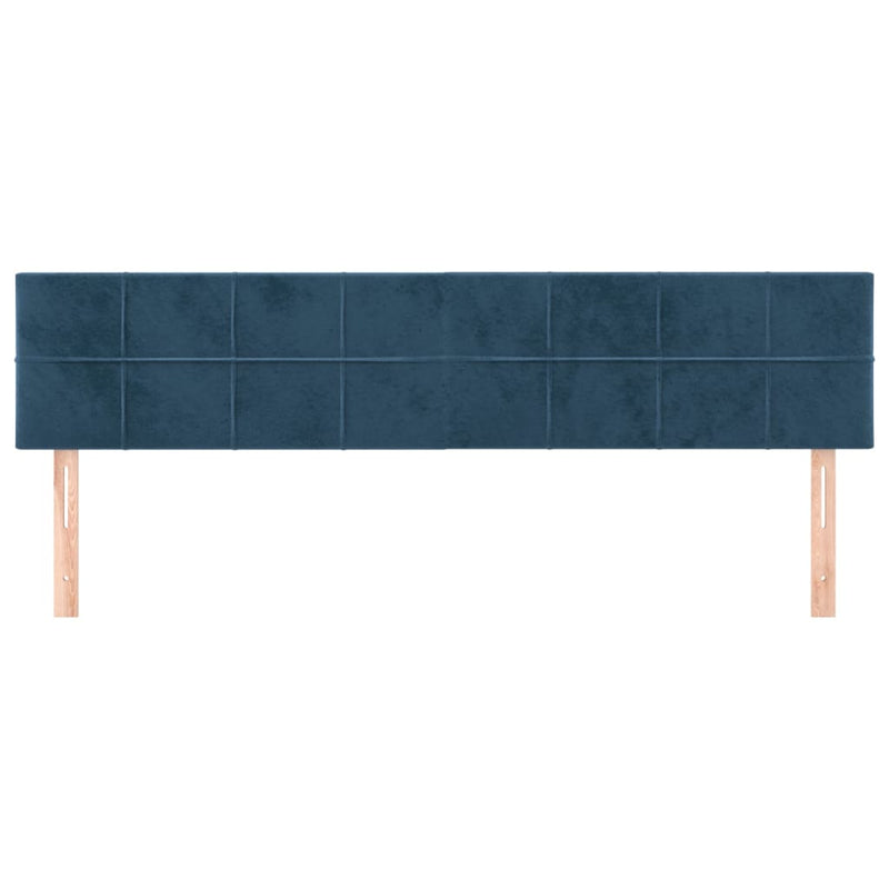 vidaXL 2 db sötétkék bársony fejtámla 90x5x78/88 cm