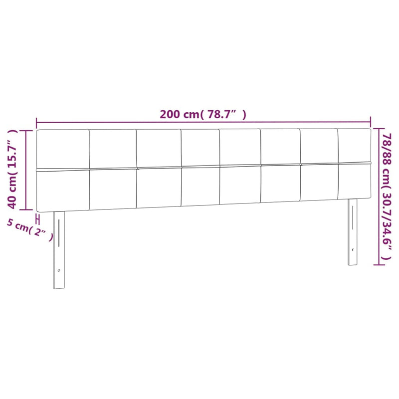 vidaXL 2 db krémszínű szövet fejtámla 100x5x78/88 cm