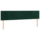 vidaXL sötétzöld bársony fejtámla 200 x 5 x 78/88 cm