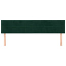 vidaXL sötétzöld bársony fejtámla 200 x 5 x 78/88 cm