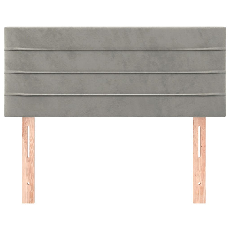 vidaXL világosszürke bársony fejtámla 100x5x78/88 cm