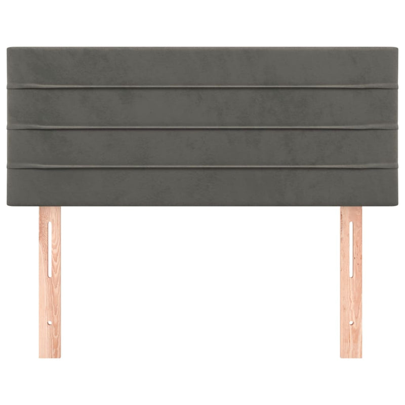 vidaXL sötétszürke bársony fejtámla 100x5x78/88 cm