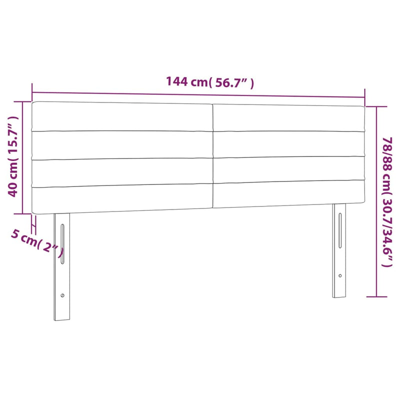 vidaXL 2 db krémszínű szövet fejtámla 72 x 5 x 78/88 cm