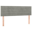 vidaXL világosszürke bársony fejtámla 144x5x78/88 cm