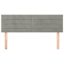 vidaXL világosszürke bársony fejtámla 144x5x78/88 cm