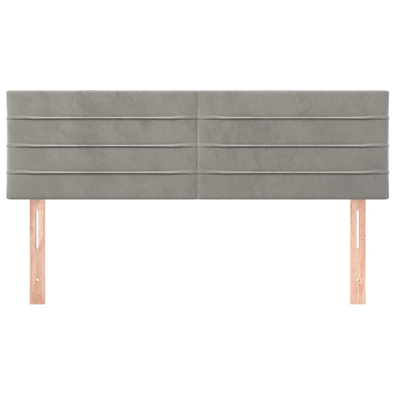 vidaXL 2 db világosszürke bársony fejtámla 72 x 5 x 78/88 cm