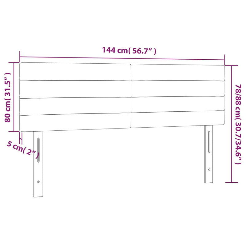 vidaXL 2 db világosszürke bársony fejtámla 72 x 5 x 78/88 cm